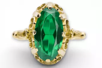 Каблучка Смарагд 14K Жовте золото Вінтаж vrc134y